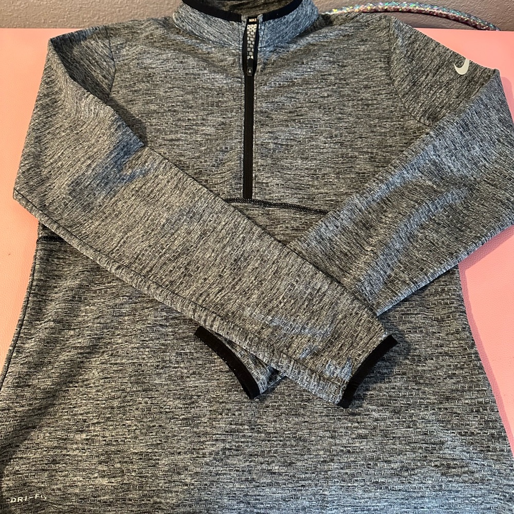 Nike Black and Gray Zip-Up Sweater